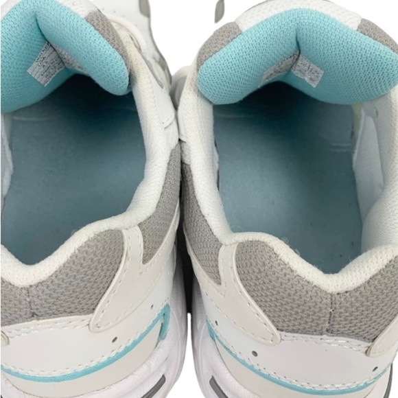 VIONIC Walking Classic Leather Orthopedic Sneakers White Aqua Blue Size 8.5 M - Picture 6 of 11